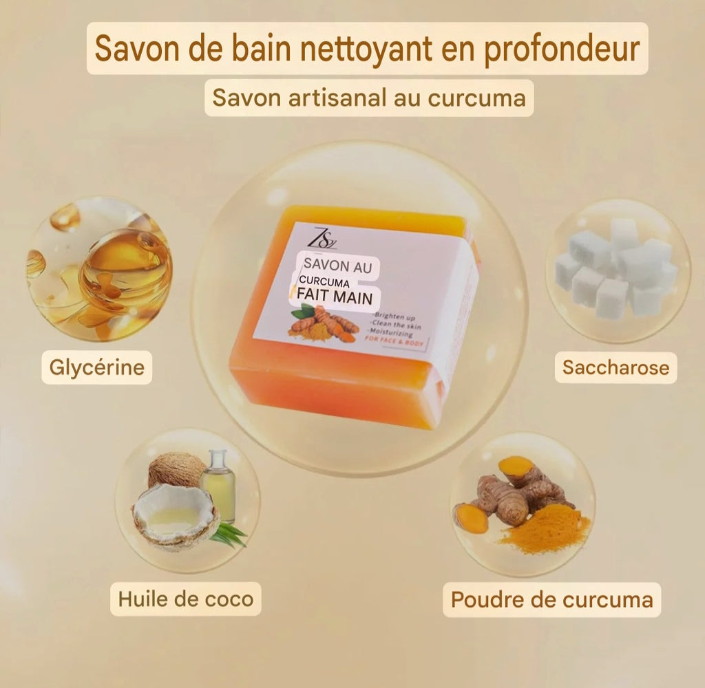 Savon Miracle au Curcuma – Pour une Peau Nette et Lumineuse